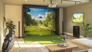 Jugar golf en casa simulador