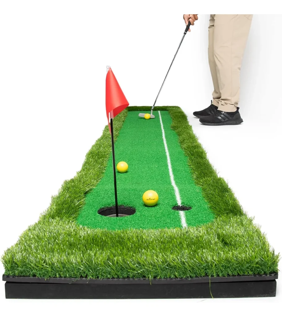 jugar golf en casa alfombrilla de putting green