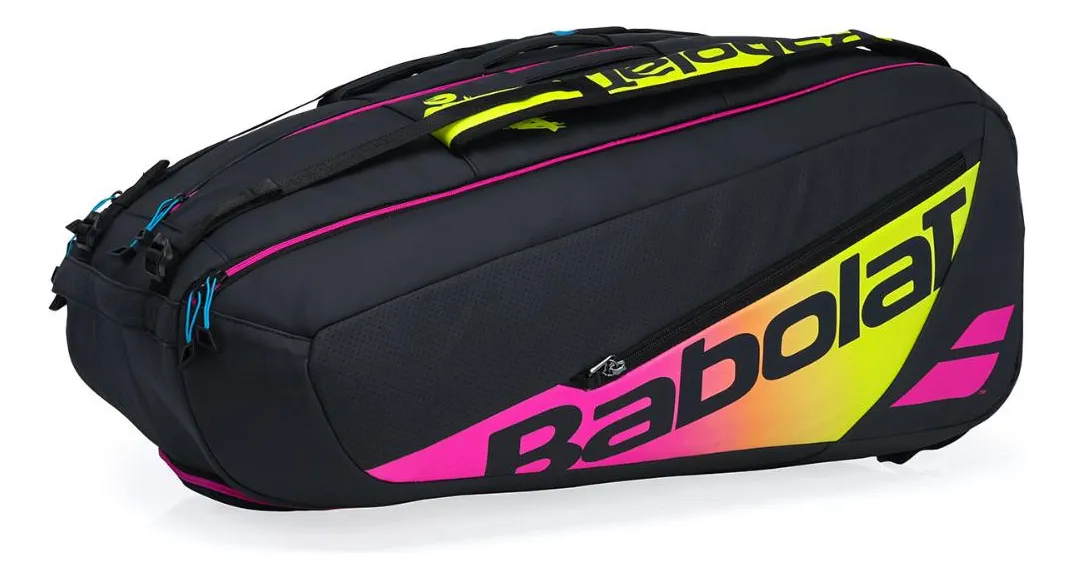 Raquetero Babolat Pure Aero Rafa X12, color negro, amarillo y rosa