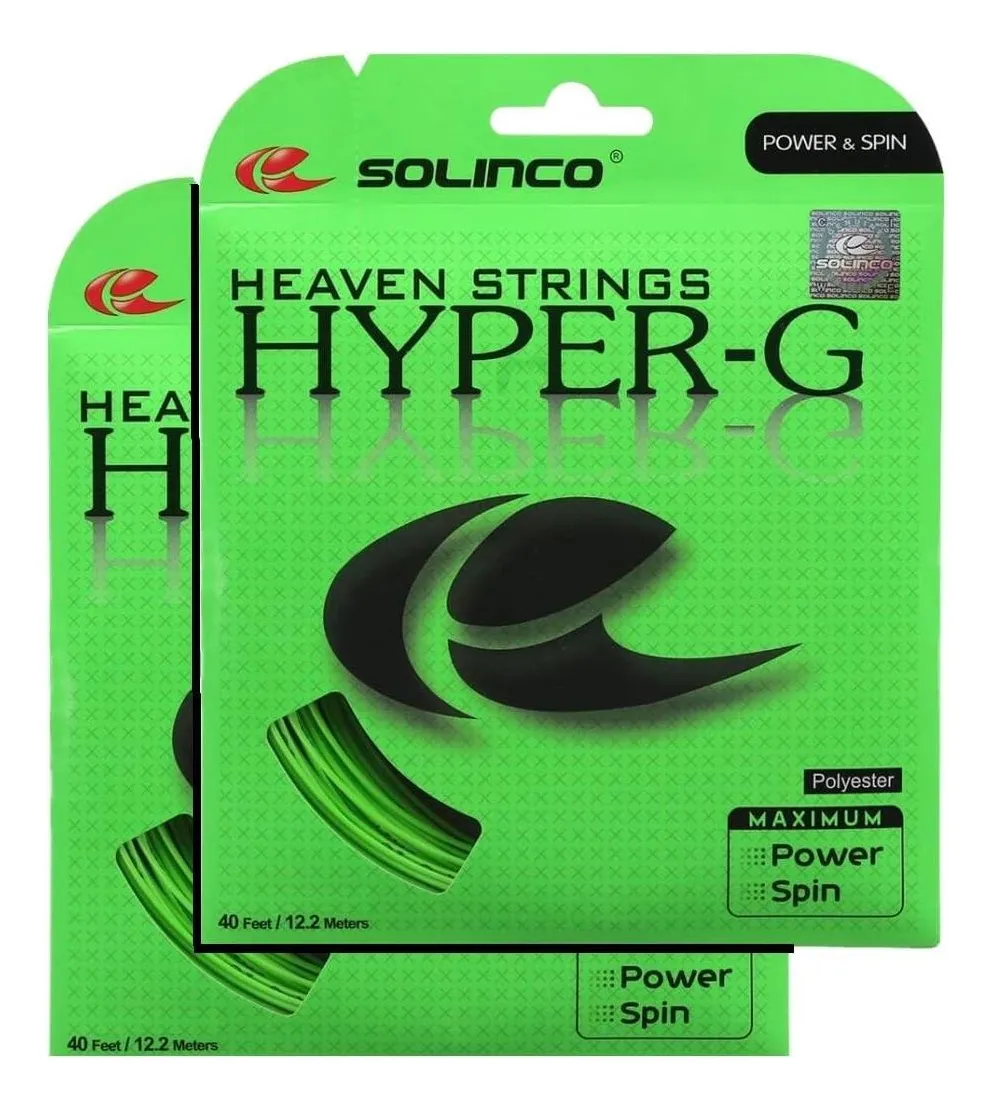 2 Paquetes De Cordaje De Tenis Solinco Hyper-g 16 G 1,30 Mm